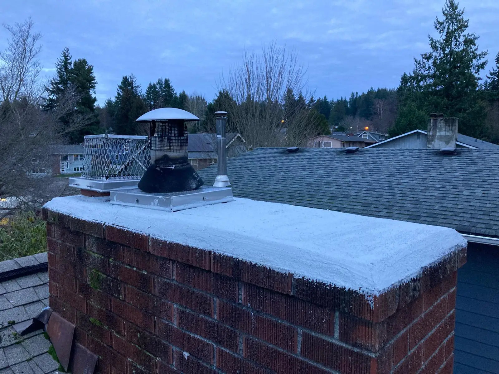 Before and after chimney crown repair in Boise Idaho