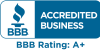 BBB rating badge for Apex Elite Services